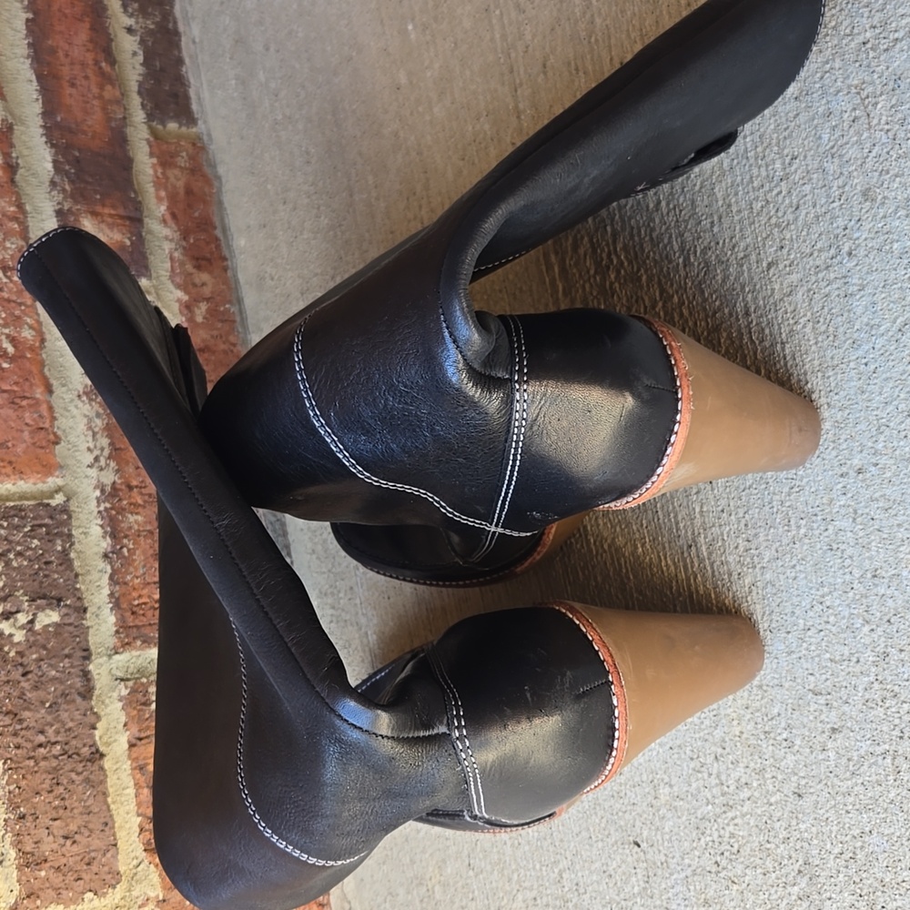 Michael Kors Black and Tan Heeled Boots - Picture 16 of 16